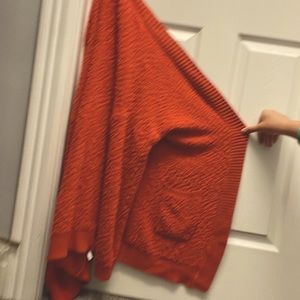 Orange Cardigan. Never worn. Large. Orange.